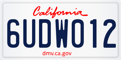 CA license plate 6UDW012