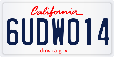 CA license plate 6UDW014