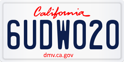 CA license plate 6UDW020