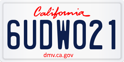 CA license plate 6UDW021