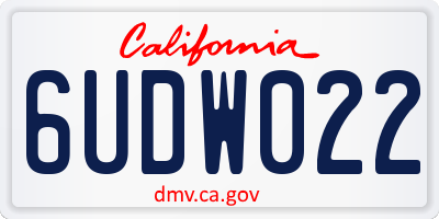 CA license plate 6UDW022