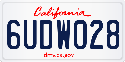 CA license plate 6UDW028