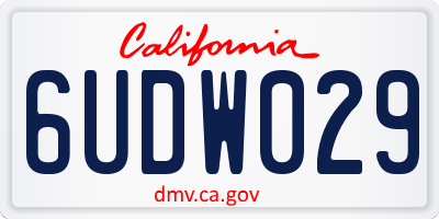 CA license plate 6UDW029