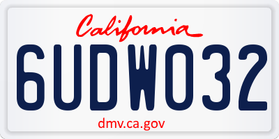 CA license plate 6UDW032