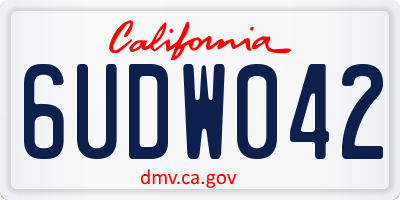 CA license plate 6UDW042