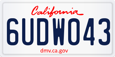 CA license plate 6UDW043