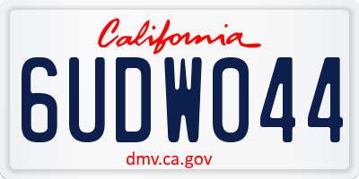 CA license plate 6UDW044