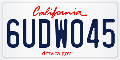 CA license plate 6UDW045
