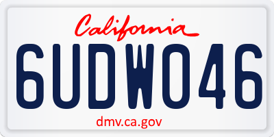 CA license plate 6UDW046