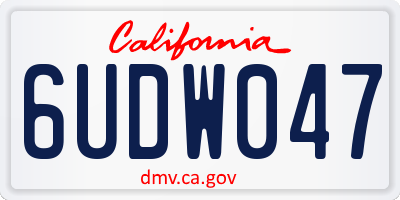CA license plate 6UDW047