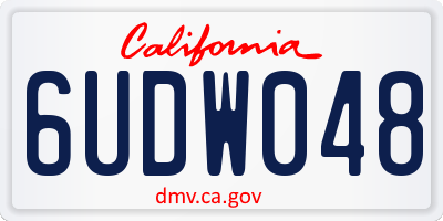 CA license plate 6UDW048