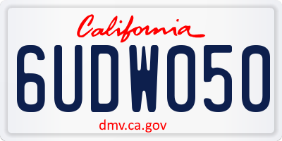 CA license plate 6UDW050