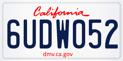 CA license plate 6UDW052