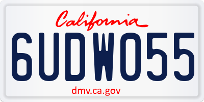 CA license plate 6UDW055