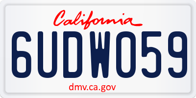 CA license plate 6UDW059