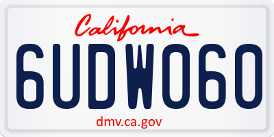 CA license plate 6UDW060