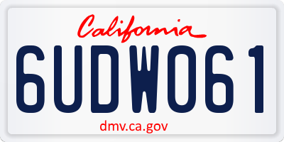 CA license plate 6UDW061