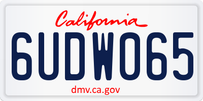 CA license plate 6UDW065