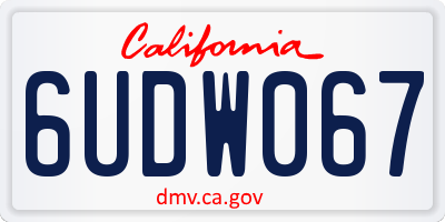 CA license plate 6UDW067