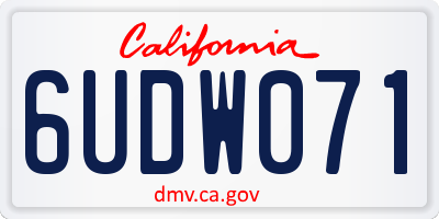 CA license plate 6UDW071
