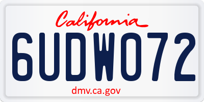 CA license plate 6UDW072
