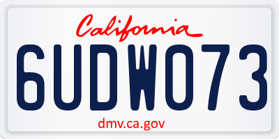CA license plate 6UDW073