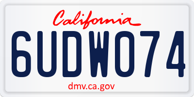 CA license plate 6UDW074