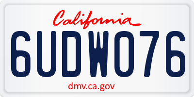 CA license plate 6UDW076