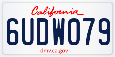 CA license plate 6UDW079