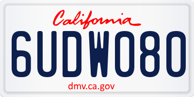 CA license plate 6UDW080