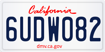 CA license plate 6UDW082