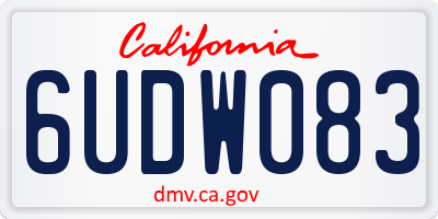 CA license plate 6UDW083