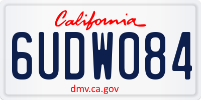 CA license plate 6UDW084