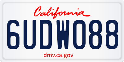 CA license plate 6UDW088