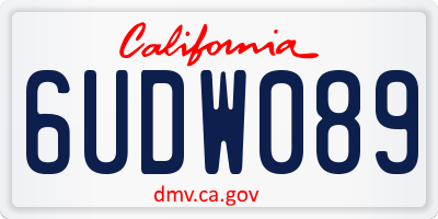 CA license plate 6UDW089