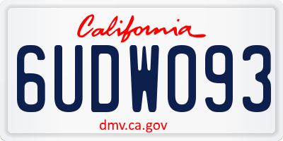 CA license plate 6UDW093