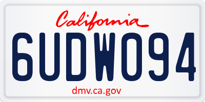 CA license plate 6UDW094
