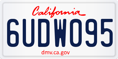 CA license plate 6UDW095