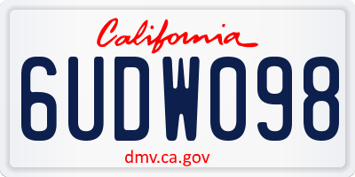 CA license plate 6UDW098