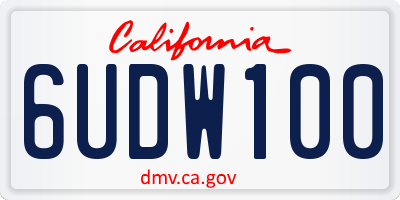 CA license plate 6UDW100