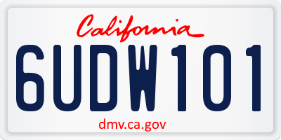 CA license plate 6UDW101