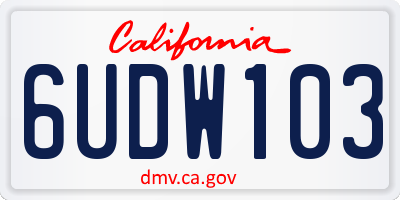 CA license plate 6UDW103