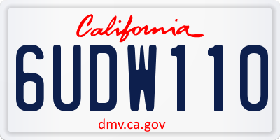 CA license plate 6UDW110