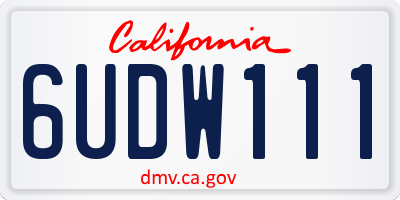 CA license plate 6UDW111