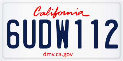 CA license plate 6UDW112
