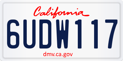 CA license plate 6UDW117