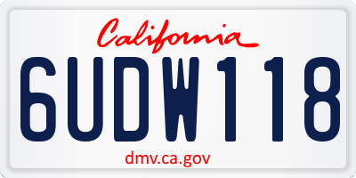 CA license plate 6UDW118