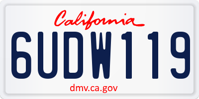 CA license plate 6UDW119