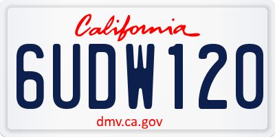CA license plate 6UDW120