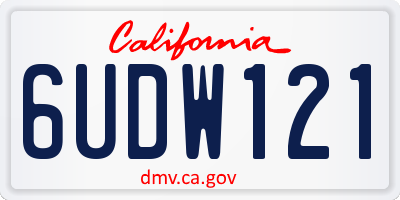 CA license plate 6UDW121